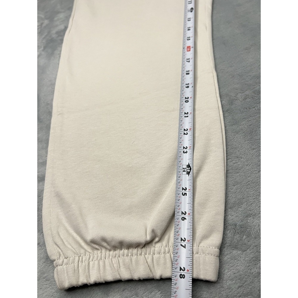New Nike Loose Fit Mid-Rise Joggers Womens Large Beige Sweatpants Swoosh Logo - Picture 8 of 9